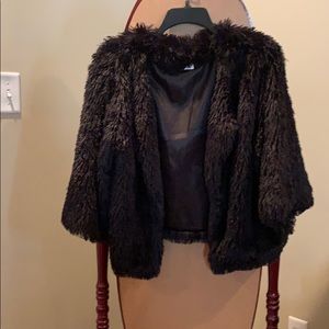 Faux fur cropped jacket